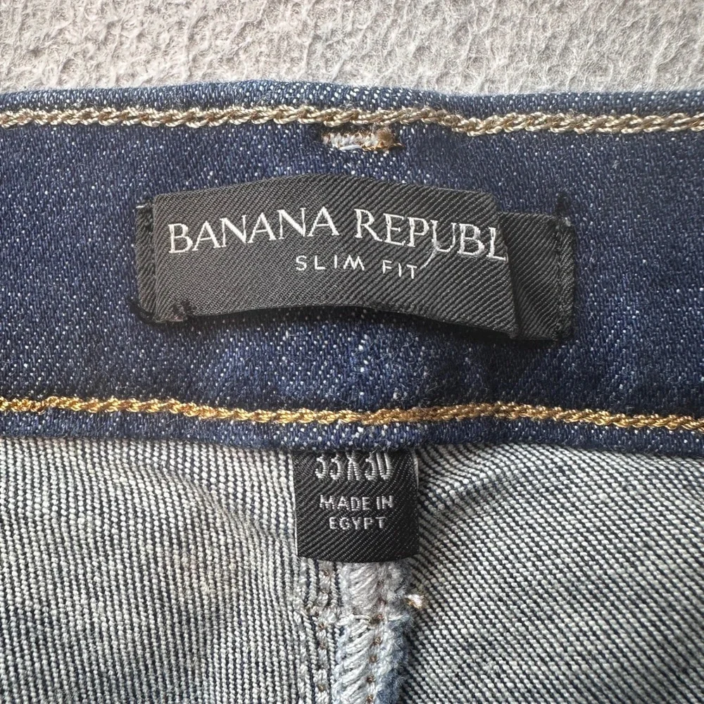 Banana Republic Jeans Mens 33x30 (31x26) Blue Moveluxe Slim Fit Jump Wash Denim